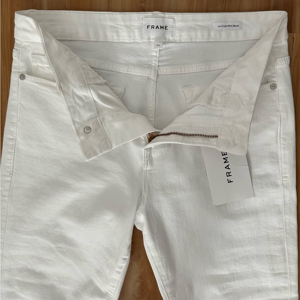 Frame Le Crop Mini Boot White Size 29 NWT
